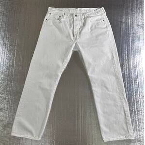 Levi’s 501 Men's White Straight Leg Jeans W38 L29 Button Fly